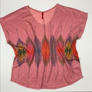 🪶Motive Aztec Tribal Boho print on blush pink top